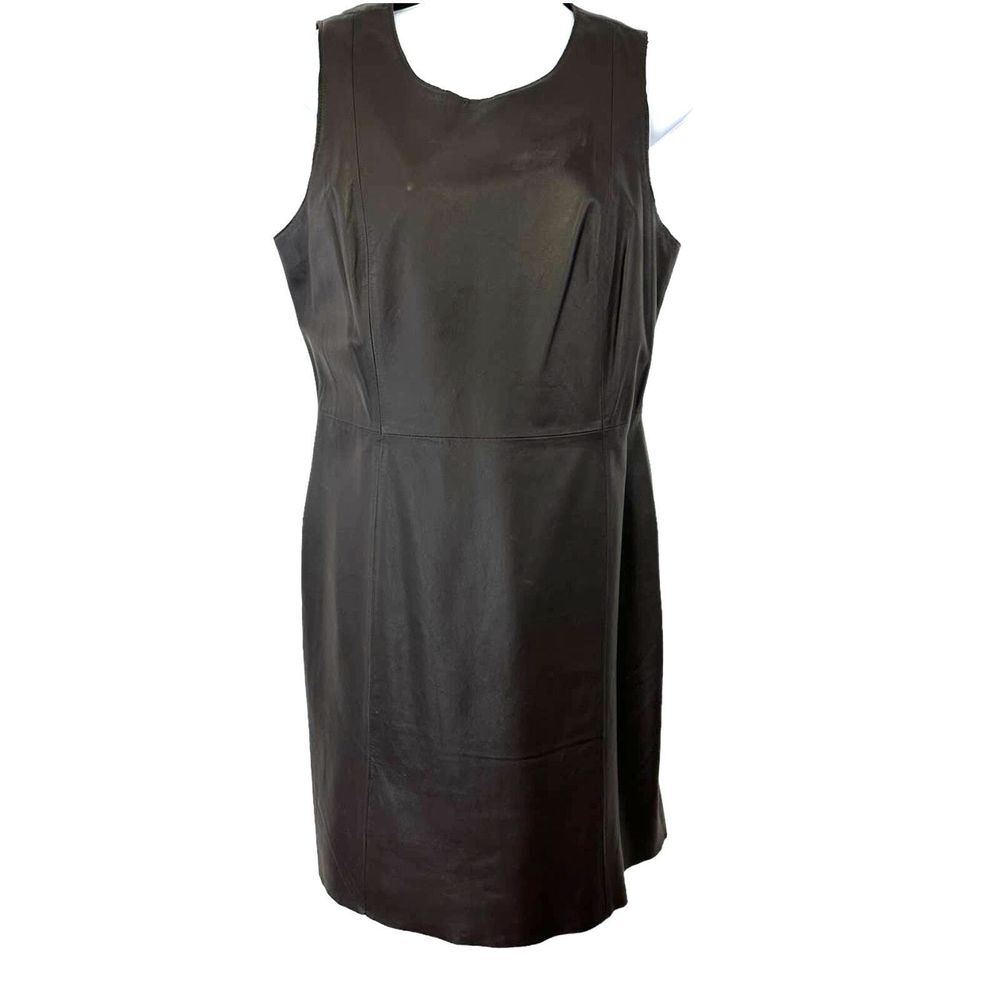 Banana Republic Womens SZ 6-8 Dark Brown Fully Lined Leather A-Line Dress